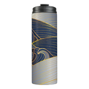 Gold Wave Lines, Abstract . Thermosbeker