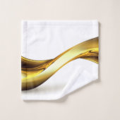 Gold Wave on White  Bad Handdoek (Wasdoekje)