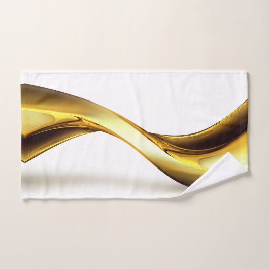 Gold Wave on White  Bad Handdoek (Handdoek)