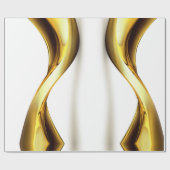 Gold Wave on White Cadeaupapier (Vlak)
