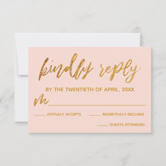 Gold Waves écriture manuscrite rose pâle Réponse (Devant)