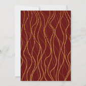 Gold Waves Handschrift Bourgondische bruiloft rece Kaart (Achterkant)