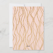 Gold Waves Merry Kerstmis van New Mr & Mrs Blush Feestdagenkaart (Achterkant)