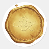 Gold Wax Seal Stickers Initials Wedding Envelope (Devant)