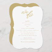 Gold We Do Script Beach Invitation de mariage (Devant / Derrière)