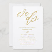 Gold We Do Script Beach Wedding Invitation (Devant)