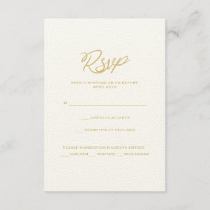 Gold We Do Script Wedding Réception Menu Carte RSV