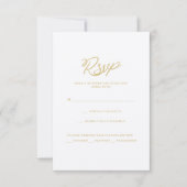 Gold We Do Script Wedding Réception Menu Carte RSV (Devant)