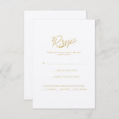 Gold We Do Script Wedding Réception Menu Carte RSV (Devant / Derrière)