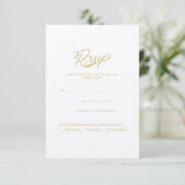 Gold We Do Script Wedding Réception Menu Carte RSV (Debout devant)