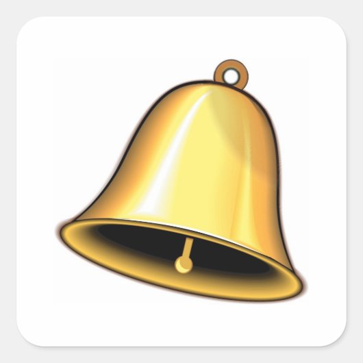 Gold Wedding Bell Vierkante Sticker (Voorkant)