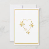 Gold Wedding Carte RSVP Papillons Coeur (Dos)