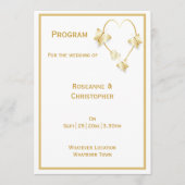 Gold Wedding Church Programma Vlinders Hart (Voorkant)