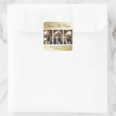 Gold Wedding Enregistrer La Date Stickers Photo (Sac)