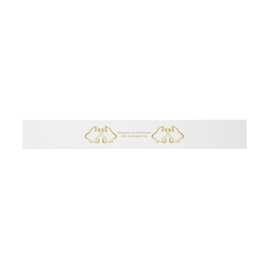 Gold Wedding Invitation Belly Band Bells lint Uitnodigingen Wikkel (Vlak)