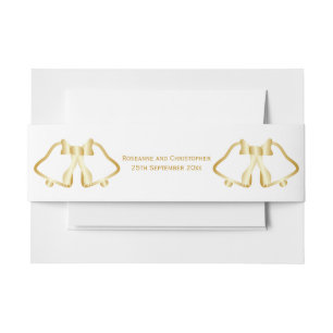Gold Wedding Invitation Belly Band Bells lint Uitnodigingen Wikkel