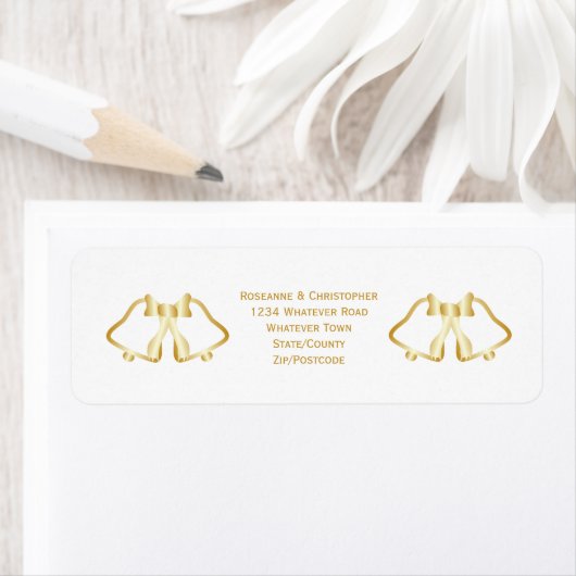Gold Wedding Invitation Retour Adreslabel Etiket (Insitu)