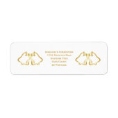 Gold Wedding Invitation Retour Adreslabel Etiket (Voorkant)