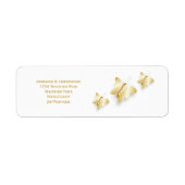 Gold Wedding Invitation Retour Adreslabel Etiket (Voorkant)