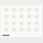 Gold Wedding Invitation Sticker Vlinders (Vel)
