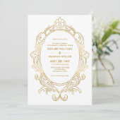 Gold Wedding Lijst Custom Wedding Invitat Kaart (Staand voorkant)