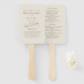 Gold Wedding-programma Handwaaier (Voorkant en achterkant)