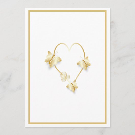 Gold Wedding programma Vlinders Hart (Achterkant)