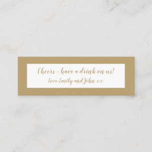 Gold Wedding Reception Drink Ticket