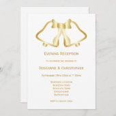 Gold Wedding Réception Invitation Bells Ribbon (Devant / Derrière)