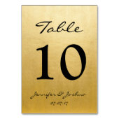 Gold Wedding Réception Table Numéro Cartes Modèle (Par défaut)