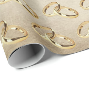Gold Wedding Rings Cadeaupapier