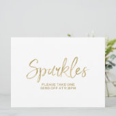 Gold Wedding "Sparkles" Verstuur je bord Kaart (Staand voorkant)