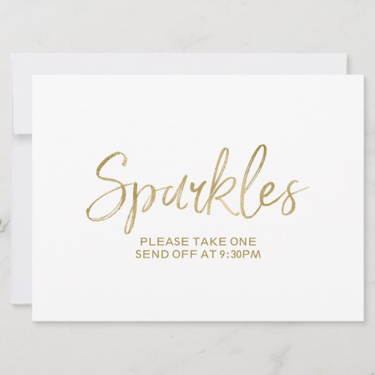 Gold Wedding "Sparkles" Verstuur je bord Kaart (Voorkant)