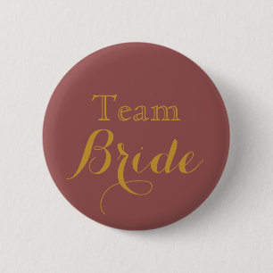 Gold Wedding Team Bride Ronde Button 5,7 Cm