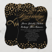 Gold Wedding-uitnodigingen Kaart (Voorkant / Achterkant)