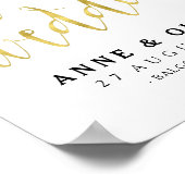 Gold Wedding Welcome Sign Rustic Poster (Hoek)