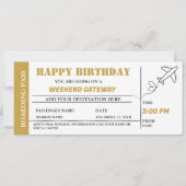 Gold Weekend Getaway Carte d'embarquement Annivers (Devant)