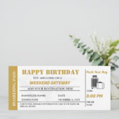 Gold Weekend Getaway Carte d'embarquement Annivers (Debout devant)