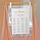 Gold Welcome Alfabetical Seating Charts Poster