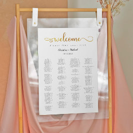 Gold Welcome Alfabetical Seating Charts Poster