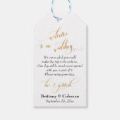 Gold Welcome Love & Gratitude Personalized Weddens Cadeaulabel (Voorkant)