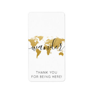 Gold Wereldkaart Wander Mini Snoep Bar Wrappers Etiket