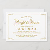 Gold Whimsical Borders Bridal Shower Invitation Kaart (Voorkant)