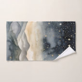 Gold Whimsical et Marine Mountains Starry Night (Serviette à main)