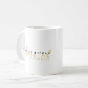 Gold Whimsical Kaart naam Afstuderen Koffiemok