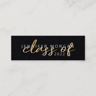 Gold Whimsical Kaart naam Afstuderen Mini Visitekaartje