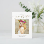 Gold Whimsical Script Class of 2023 Afstuderen Briefkaart (Staand voorkant)