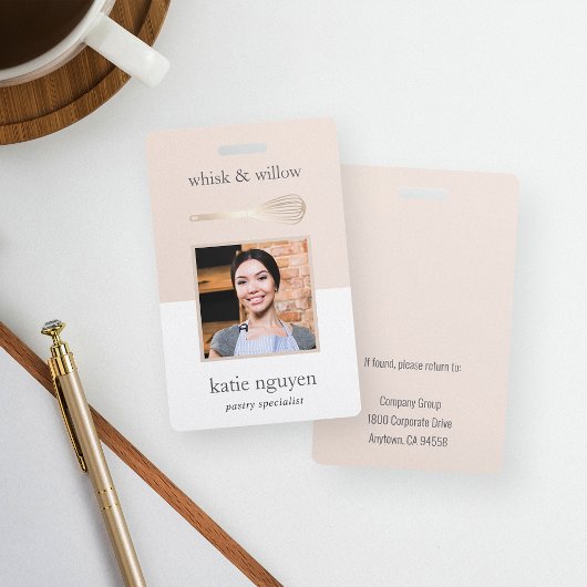Gold Whisk Bakery/Caterer Employee Photo ID Badge