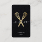 Gold Whisk Bakery Chef Caterer Editable Qr Code Visitekaartje (Voorkant)