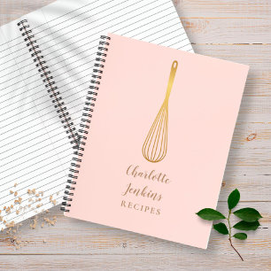 Gold Whisk Blush Pink Recipbook Notitieboek